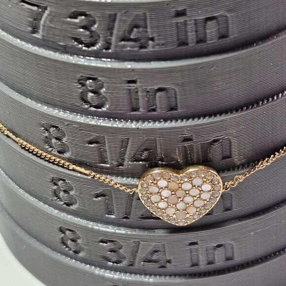 Fossil Lane Heart Rose Gold-Tone Steel Bracelet - "P" - Picture 6 of 14